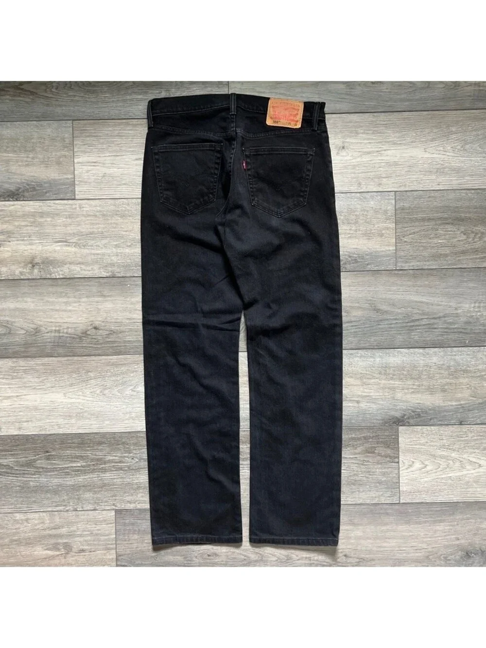 Vintage Levi's Men's 31x32 559 Relaxed Straight Jeans Black Wash Denim Y2K